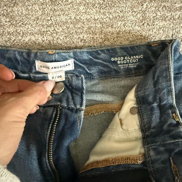 Good American Light Blue Flare Jeans - Picture 4 of 6